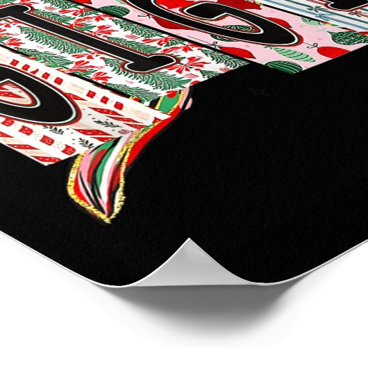 Coquette Bow Merry Christmas Gigi Grandma Xmas Paj Poster (Hoek)