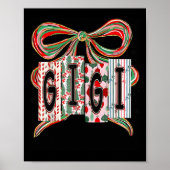 Coquette Bow Merry Christmas Gigi Grandma Xmas Paj Poster (Voorkant)