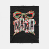 Coquette Bow Merry Christmas Nana Grandma Xmas Paj Fleece Deken (Voorkant)