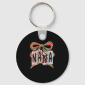 Coquette Bow Merry Christmas Nana Grandma Xmas Paj Sleutelhanger (Voorkant)