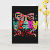 Coquette Bow Merry Christmas Preppy Xmas Pajamas W Kaart (Gele Bloem)