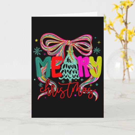 Coquette Bow Merry Christmas Preppy Xmas Pajamas W Kaart (Gele Bloem)