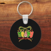 Coquette Bow Merry Christmas Xmas Family Pajamas H Sleutelhanger (Voorkant)