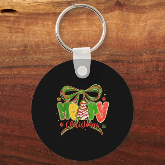 Coquette Bow Merry Christmas Xmas Family Pajamas H Sleutelhanger (Voorkant)