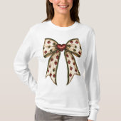  Coquette Bow met Schattigee Vakantie Ornamenten T-shirt (Voorkant)