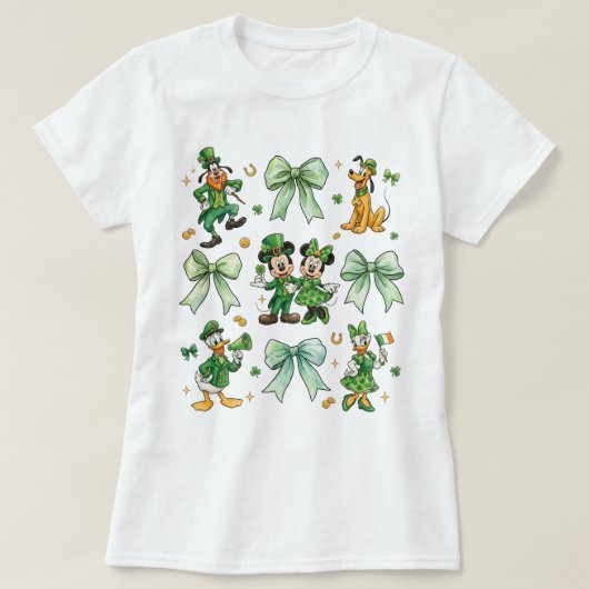 Coquette Bow Mickey And Friends St. Patrick’s Day  T-shirt (Design voorkant)