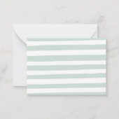 Coquette Bow & Mint Green Stripes gepersonaliseerd Notitiekaartje (Achterkant)