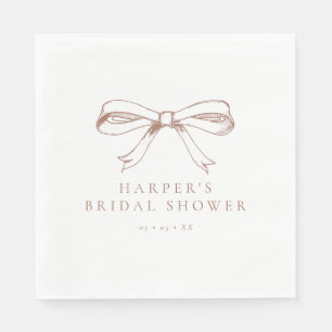 Coquette Bow Mocha Vrijgezellenfeest Servet