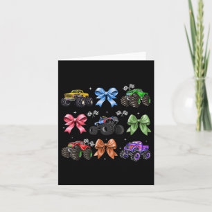 Coquette Bow Monster Truck Moederdag Mom Girl Kaart