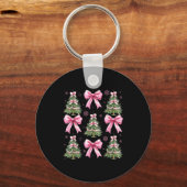 Coquette Bow Nk Christmas Tree Xmas Pajamas Women Sleutelhanger (Voorkant)