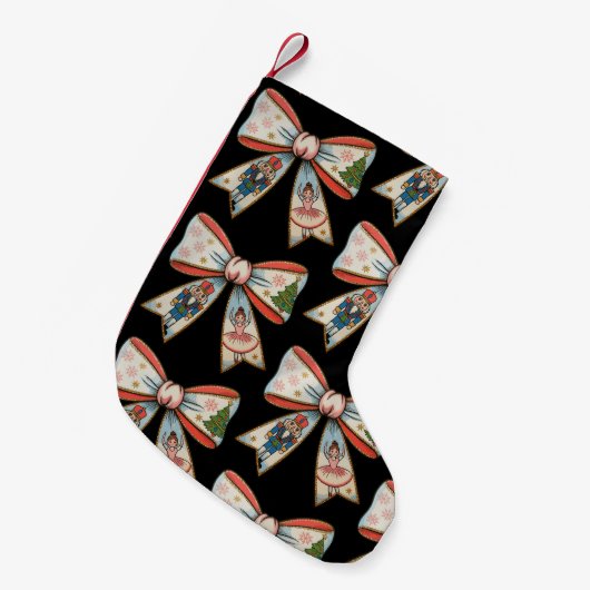 Coquette Bow Notenkraker Kerst Familie Vakantie Kleine Kerstsok (Voorkant (Hangend))