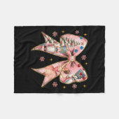 Coquette Bow Notenkraker Kerst Kerstmis Familie Pa Fleece Deken (Voorkant (Horizontaal))
