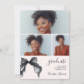 Coquette Bow Nurse 4-Photo Graduation Kaart (Achterkant)