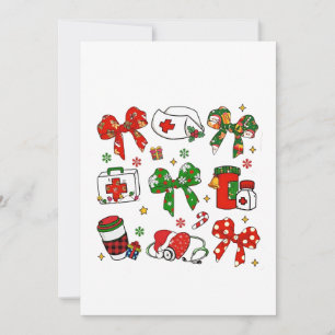 Coquette Bow Nurse Kerst Nursing Merry Xmas Bedankkaart