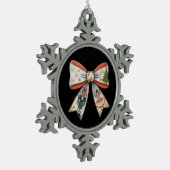 Coquette Bow Nutcracker Christmas Family Holiday Tin Sneeuwvlok Ornament (Links)