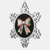 Coquette Bow Nutcracker Christmas Family Holiday Tin Sneeuwvlok Ornament (Rechts)