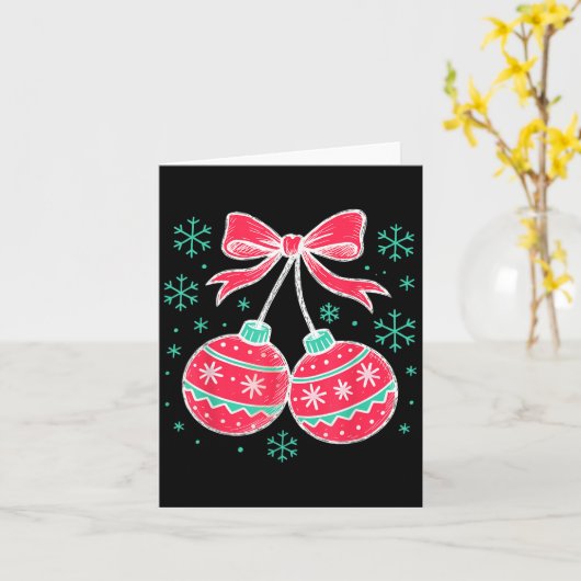 Coquette Bow Nuts Ornament Kerst Xmas Familie H Kaart (Gele Bloem)