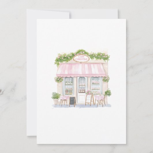Coquette Bow Parijse cafe Frans Meisje Baby shower Kaart (Achterkant)