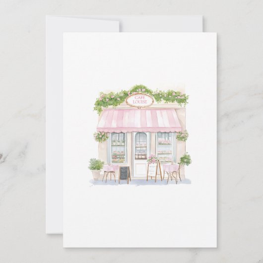 Coquette Bow Parijse café Franse verjaardag Kaart (Achterkant)