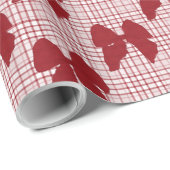 Coquette Bow Pattern Kerstmis Cadeaupapier (Rol Hoek)
