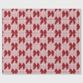 Coquette Bow Pattern Kerstmis Cadeaupapier (Vlak)