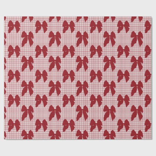 Coquette Bow Pattern Kerstmis Cadeaupapier (Vlak)
