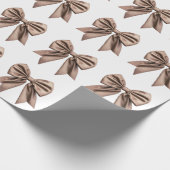 Coquette Bow Pattern Mocha Brown Cadeaupapier (Hoek)