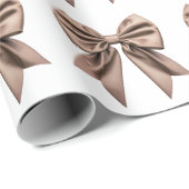 Coquette Bow Pattern Mocha Brown Cadeaupapier (Rol Hoek)