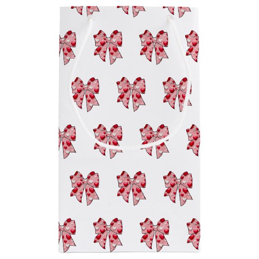 Coquette Bow Pattern Valentijnsdag Klein Cadeauzakje (Achterkant)