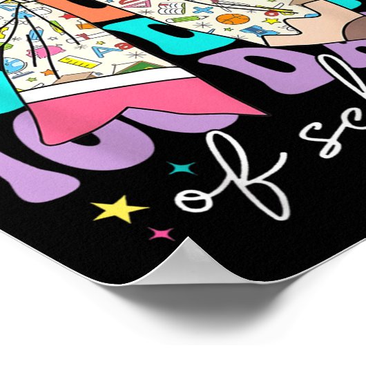 Coquette Bow Pencil 100 dagen van School Student T Poster (Hoek)