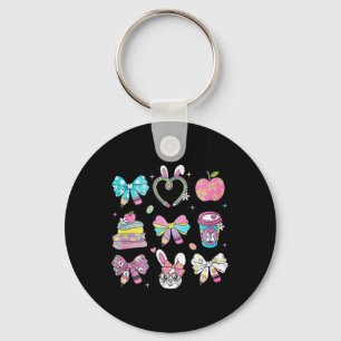 Coquette Bow Pencil Bunny Konijn Leraar Happy Eas Sleutelhanger