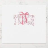 Coquette Bow Pencil Design Docenten Sparkling Wijnetiket (Enkel label)