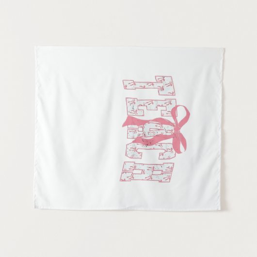 Coquette Bow Pencil Design Docenten Wandkleed (Voorkant (horizontaal))