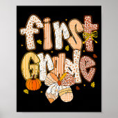 Coquette Bow Pencil Fall First Grade Teacher Schoo Poster (Voorkant)
