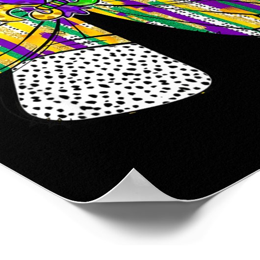 Coquette Bow Pencil Mardi Gras Fleur-de-lis Teache Poster (Hoek)