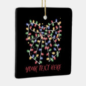 Coquette Bow Personalized Christmas Lights Holiday Keramisch Ornament (Rechts)