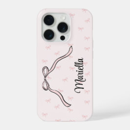 Coquette Bow Personalized Phone Pink iPhone 15 Pro Case