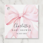 Coquette Bow Pink Baby Shower Bedankjes Labels (Voorkant)
