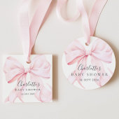 Coquette Bow Pink Baby Shower Bedankjes Labels