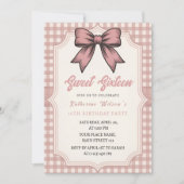 Coquette Bow Pink Birthday Party Kaart (Voorkant)