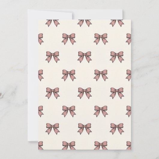 Coquette Bow Pink Birthday Party Kaart (Achterkant)