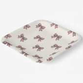 Coquette Bow Pink Birthday Party Papieren Bordje (Gebogen)