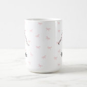 Coquette Bow Pink Personal Name Cup Coffee Mug Koffiemok (Center)