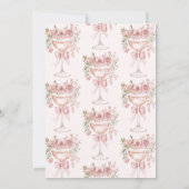 Coquette Bow Pink Roses Prosecco Vrijgezellenfeest Kaart (Achterkant)