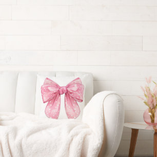 Coquette Bow Polka Dot Kussen
