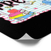 Coquette Bow Pre-K Eerste Dag van de School Teache Poster (Hoek)