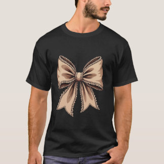 Coquette Bow Pumpkin Amerikaans Football Thanksgiv T-shirt