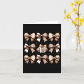 Coquette Bow Pumpkin Amerikaanse Voetbal Thanksgiv Kaart (Gele Bloem)