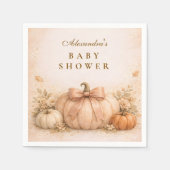 Coquette Bow Pumpkin Fall Baby Shower Servet (Voorkant)