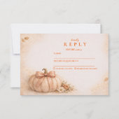 Coquette Bow Pumpkin Fall Graduation RSVP Kaartje (Voorkant)
